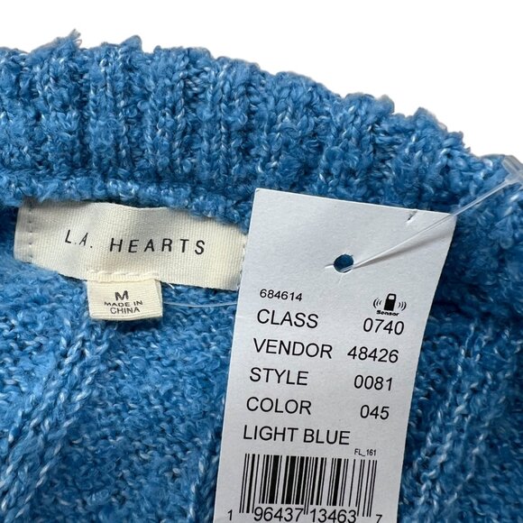 L.A. Hearts Ribbed Button-Up Cardigan Sweater Light Blue Size Medium NWT - Picture 8 of 11
